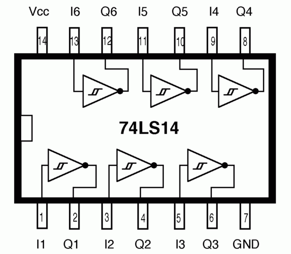 ⁦sn74LS14 inverter Schmitt trigger⁩ - الصورة ⁦2⁩